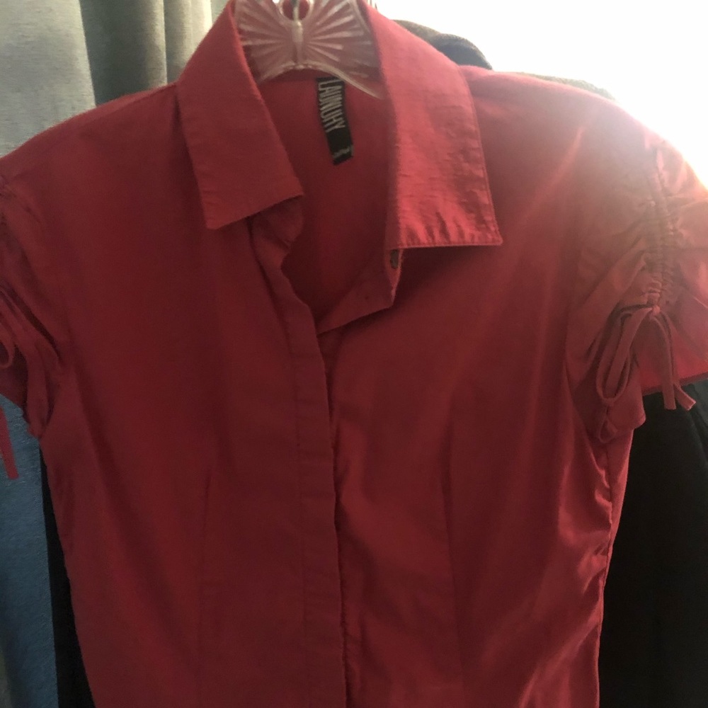 Deep pink short sleeve blouse